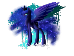 Size: 2880x2160 | Tagged: safe, artist:winterxbreeze, princess luna, alicorn, pony, female, horn, mare, simple background, solo, transparent background