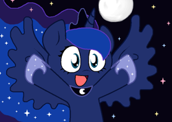 Size: 779x554 | Tagged: safe, artist:pupster0071, princess luna, alicorn, pony, female, horn, mare, nya, solo