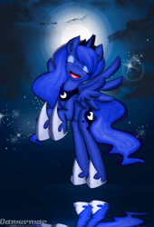 Size: 2019x2971 | Tagged: safe, artist:gamermac, princess luna, alicorn, pony, female, horn, mare, moon, solo