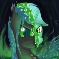 Size: 2550x2550 | Tagged: dead source, safe, artist:lowhitney, lyra heartstrings, queen chrysalis, changeling, changeling queen, changeling lyra, female, high res