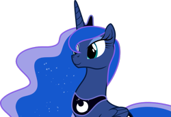 Size: 1077x742 | Tagged: safe, artist:mactavish1996, princess luna, alicorn, pony, simple background, smiling, solo, transparent background, vector