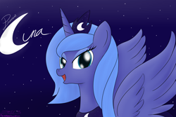 Size: 3000x2000 | Tagged: safe, artist:mikoruthehedgehog, princess luna, alicorn, pony, female, horn, mare, s1 luna, solo