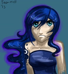 Size: 2759x2981 | Tagged: safe, artist:tao-mell, princess luna, bust, clothes, female, humanized, solo