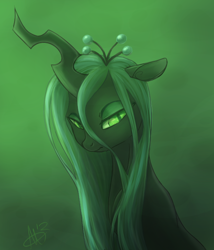 Size: 600x700 | Tagged: safe, artist:skippyrip, queen chrysalis, changeling, changeling queen, female, sad