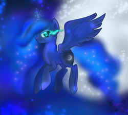 Size: 1000x900 | Tagged: safe, artist:thinkingdoll, princess luna, alicorn, pony, female, horn, mare, simple background, solo