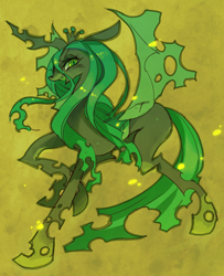 Size: 568x700 | Tagged: safe, artist:rikose, queen chrysalis, changeling, changeling queen, cute, cutealis, female, green changeling