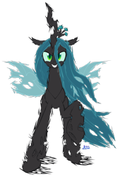 Size: 3543x5197 | Tagged: safe, artist:blue-paint-sea, queen chrysalis, changeling, changeling queen, female