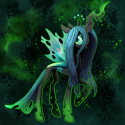 Size: 1040x1040 | Tagged: safe, artist:catbeecache, queen chrysalis, changeling, changeling queen, female