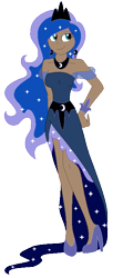 Size: 299x736 | Tagged: safe, artist:cookiejelly, princess luna, humanized, simple background, solo