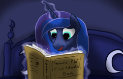 Size: 1024x655 | Tagged: safe, artist:nova-w-hoof, princess luna, alicorn, pony, book, crying, reading, solo