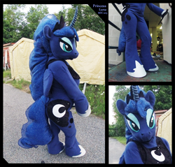 Size: 1280x1226 | Tagged: safe, artist:sheppymomma, princess luna, alicorn, pony, clothes, costume, fursuit