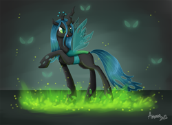 Size: 1800x1309 | Tagged: safe, artist:amenoo, queen chrysalis, changeling, changeling queen, female