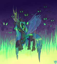 Size: 800x900 | Tagged: safe, artist:nyanamo, queen chrysalis, changeling, changeling queen, female