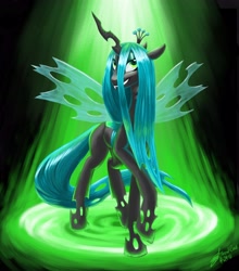 Size: 4008x4545 | Tagged: source needed, safe, artist:threadandclaws, queen chrysalis, changeling, changeling queen, absurd resolution, female