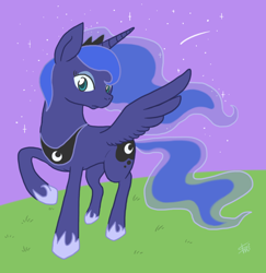 Size: 680x700 | Tagged: safe, artist:shino, princess luna, alicorn, pony, female, horn, mare, pixiv, solo