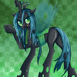 Size: 1000x1000 | Tagged: source needed, safe, artist:buzucat, queen chrysalis, changeling, changeling queen, female