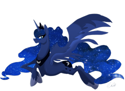 Size: 900x654 | Tagged: safe, artist:dramaticact, princess luna, alicorn, pony, simple background, smiling, solo