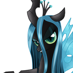 Size: 500x500 | Tagged: safe, artist:experimental-thing, queen chrysalis, changeling, changeling queen, female