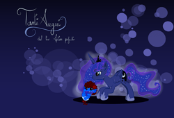 Size: 1024x695 | Tagged: safe, artist:bakakawaicosplay0o0, princess luna, oc, alicorn, pony, female, foal, mare, solo