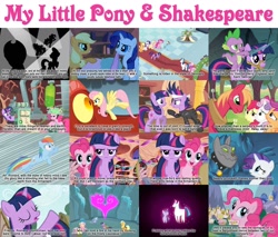 Size: 1600x1360 | Tagged: source needed, useless source url, safe, edit, edited screencap, screencap, apple bloom, applejack, basil, big macintosh, clover the clever, fluttershy, pinkie pie, princess cadance, princess platinum, private pansy, queen chrysalis, rainbow dash, rarity, rover, scootaloo, shining armor, smart cookie, spike, sweetie belle, twilight sparkle, alicorn, changeling, changeling queen, diamond dog, dragon, earth pony, pegasus, pony, unicorn, friendship is witchcraft, a canterlot wedding, a dog and pony show, dragonshy, feeling pinkie keen, friendship is magic, hearth's warming eve (episode), it's about time, look before you sleep, ponyville confidential, the return of harmony, winter wrap up, a midsummer night's dream, all's well that ends well, as you like it, cutie mark crusaders, elements of harmony, francis sparkle, hamlet, hearth's warming eve, henry v (play), hub logo, king lear, male, mare in the moon, measure for measure, quote, richard ii (play), shakespeare, stallion, the merchant of venice, william shakespeare
