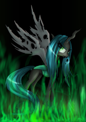 Size: 1311x1864 | Tagged: safe, artist:kairaanix, queen chrysalis, changeling, changeling queen, female