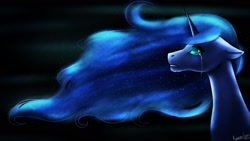 Size: 1920x1080 | Tagged: safe, artist:rubrum-luna, princess luna, alicorn, pony, female, horn, mare, simple background, solo