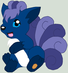 Size: 417x452 | Tagged: safe, princess luna, female, gray background, pokefied, pokémon, simple background, solo, species swap, vulpix