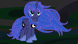 Size: 1191x670 | Tagged: safe, artist:beavernator, princess luna, alicorn, pony, alternate hairstyle, solo, younger