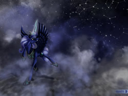 Size: 800x606 | Tagged: safe, artist:inteaselive, princess luna, alicorn, pony, constellation, female, horn, mare, solo