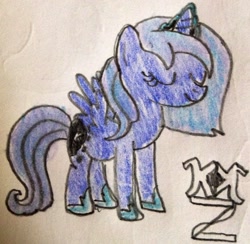 Size: 1236x1205 | Tagged: safe, artist:dassboshit, artist:karmakstylez, princess luna, alicorn, pony, princess, solo, young, younger