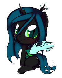 Size: 1435x1795 | Tagged: safe, artist:kloudmutt, queen chrysalis, changeling, changeling queen, nymph, chibi, cute, cutealis, female, simple background, transparent background, vector