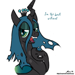 Size: 1500x1500 | Tagged: safe, artist:srmario, queen chrysalis, changeling, changeling queen, female, green eyes, horn, solo