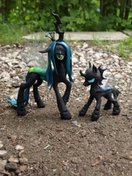 Size: 720x960 | Tagged: safe, artist:ailish, queen chrysalis, changeling, changeling queen, craft, custom, figurine, irl, photo, sculpture, toy