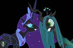 Size: 5434x3533 | Tagged: safe, artist:taionafan369, queen chrysalis, oc, oc:nyx, alicorn, changeling, changeling queen, pony, alicorn oc