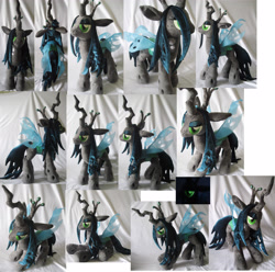 Size: 4000x3963 | Tagged: safe, artist:rens-twin, queen chrysalis, changeling, changeling queen, irl, photo, plushie, solo