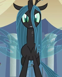 Size: 1820x2272 | Tagged: safe, screencap, queen chrysalis, changeling, changeling queen, a canterlot wedding, female, smiling, solo