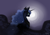 Size: 828x577 | Tagged: safe, artist:casynuf, princess luna, alicorn, pony, backlighting, looking back, moon, solo