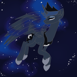 Size: 1024x1024 | Tagged: dead source, safe, artist:theantsden, princess luna, alicorn, pony, female, horn, mare, solo