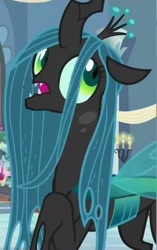 Size: 452x720 | Tagged: safe, edit, screencap, queen chrysalis, changeling, changeling queen, a canterlot wedding, female, inverted mouth