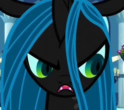 Size: 790x706 | Tagged: safe, edit, screencap, queen chrysalis, changeling, changeling queen, a canterlot wedding, female, inverted mouth