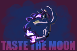 Size: 3000x2000 | Tagged: safe, artist:timeforsp, princess luna, alicorn, pony, cheese, female, horn, mare, solo