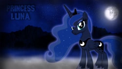 Size: 1920x1080 | Tagged: safe, artist:txxxshadowwolfxxxt, princess luna, alicorn, pony, glow, mare in the moon, moon, solo, vector, wallpaper