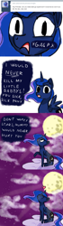 Size: 900x3200 | Tagged: safe, artist:talludde, princess luna, alicorn, pony, ask the princess of night, cloud, comic, dialogue, female, heart, mare, moon, night, solo, speech bubble, tumblr