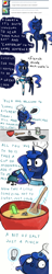 Size: 960x4970 | Tagged: safe, artist:talludde, princess luna, alicorn, pony, ask the princess of night, comic, cooking, french, solo, tumblr