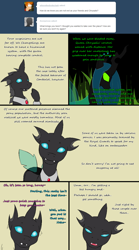 Size: 950x1713 | Tagged: safe, artist:askchenling, queen chrysalis, oc, oc:chen ling, changeling, changeling queen, ask, ask chen ling