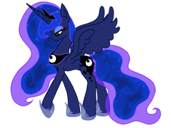 Size: 1024x768 | Tagged: safe, artist:princessnightingale, princess luna, alicorn, pony, female, horn, mare, simple background, solo