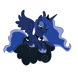 Size: 1024x1024 | Tagged: safe, artist:varuuna, princess luna, alicorn, pony, cloud, simple background, solo, transparent background, vector