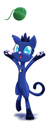 Size: 764x1920 | Tagged: safe, artist:etiluos, princess luna, cat, kitten, princess mewna, solo, species swap, yarn