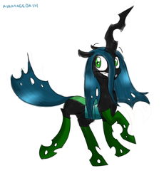 Size: 748x814 | Tagged: safe, artist:magetasticpony, queen chrysalis, changeling, changeling queen, 30 minute art challenge, clothes, socks