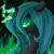 Size: 750x750 | Tagged: safe, artist:ensayne, queen chrysalis, changeling, changeling queen, female, green eyes, horn, solo